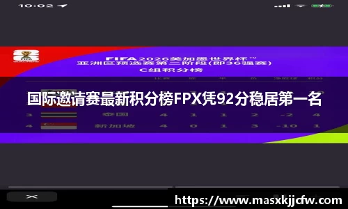 国际邀请赛最新积分榜FPX凭92分稳居第一名